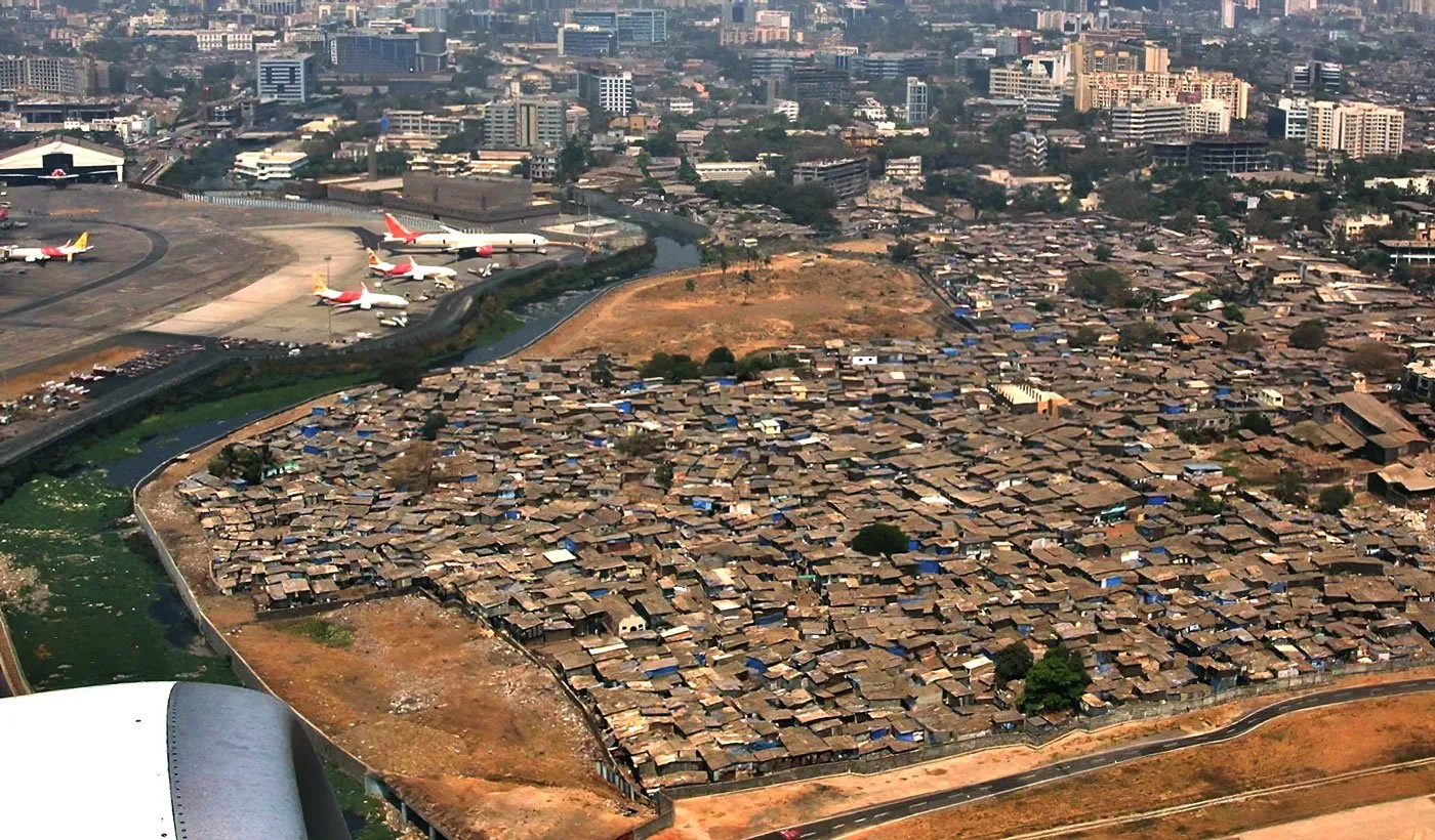 Slum dwellings at Mumbai airport