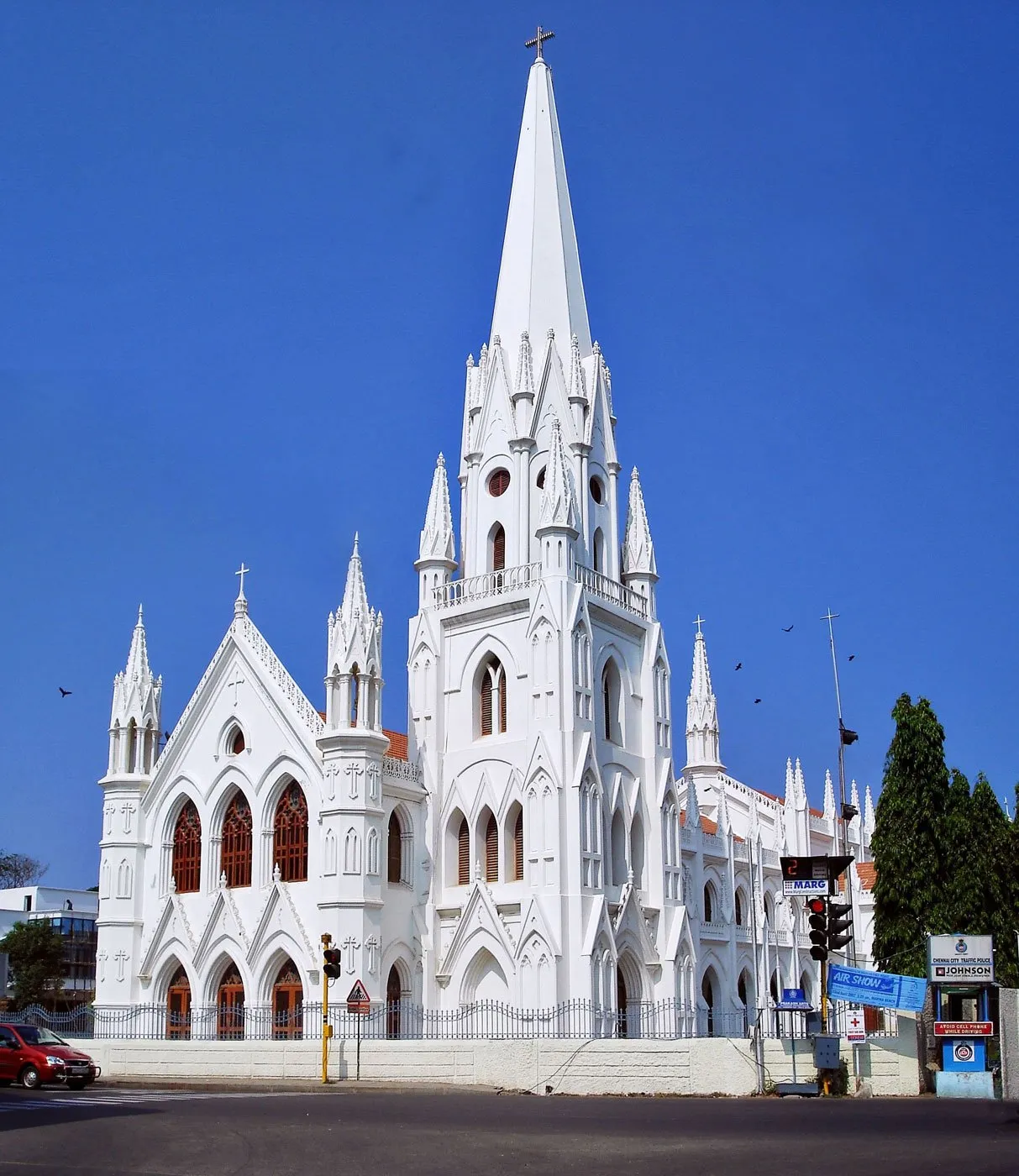 Santhome Basilica against a blue sky