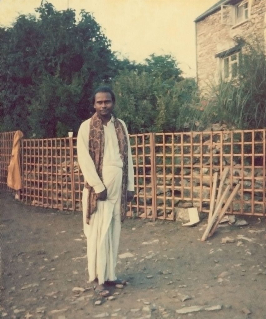 Guru outside the Murugan Temple at Skanda Vale