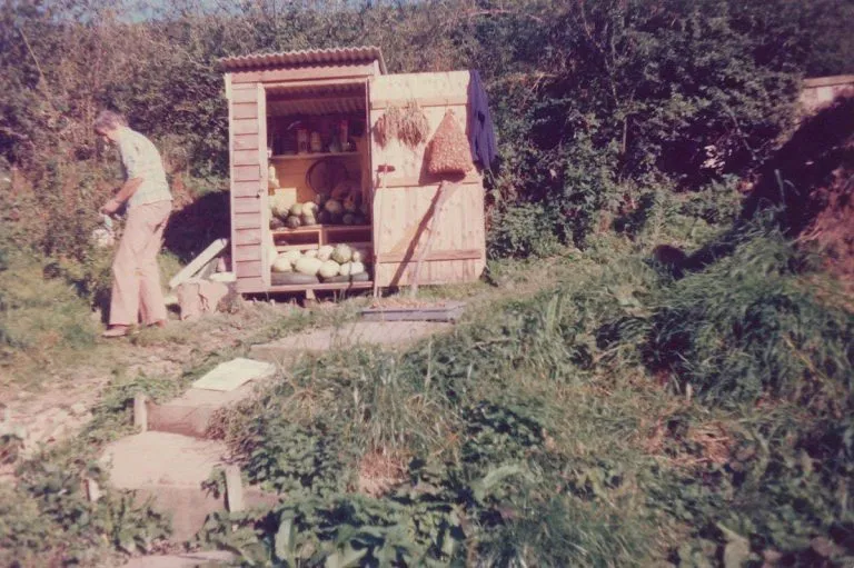 The veg garden at Skanda Vale in the 1970's