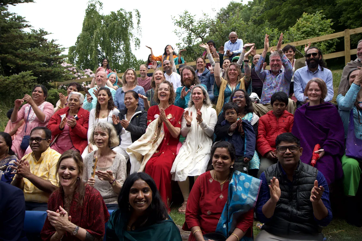 Devotees at the inauguration puja